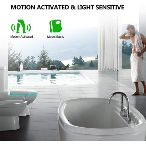  Toilet Lights,MODOAO Toilet Bowl Light with UV Sterilizer, Toilet Seat Light with Aromatherapy Fit Any Toilet or Bathroom (8 Color,1 Pack)