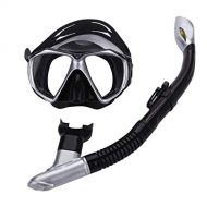 MOGOI Schnorchel-Set, Schnorchelwesten Tauchmaske Trockener Schnorchel Combo Hartglas-Schutzbrille Anti-Fog Anti-Leak Fuer Erwachsene & Jugendliche.