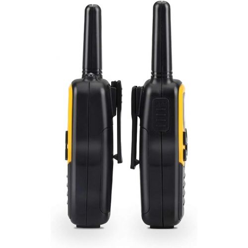  Walkie Talkies with 22 FRS Channels, MOICO Walkie Talkies for Adults with LED Flashlight VOX Scan LCD Display, Long Range Family Walkie Talkie for Hiking Camping Trip (Yellow, 4 Pa