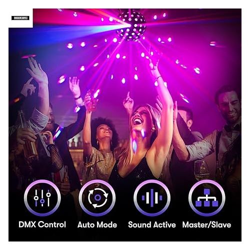  Moving Head Beam Light 18W 6 in 1 Rotating LED Sphere Stage Light Disco Light for DJ Light Shows Party Stage Effect DMX Control