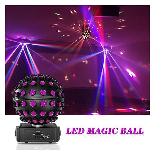  Moving Head Beam Light 18W 6 in 1 Rotating LED Sphere Stage Light Disco Light for DJ Light Shows Party Stage Effect DMX Control