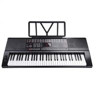 MOKACOCA 61 Key 110v Full Size Electronic Piano Music Electric Keyboard LCD Display USB Input MP3 Black