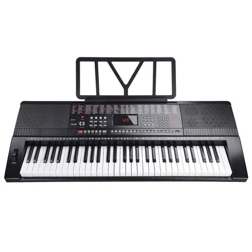  MOKACOCA 61 Key 110v Full Size Electronic Piano Music Electric Keyboard LCD Display USB Input MP3 Black