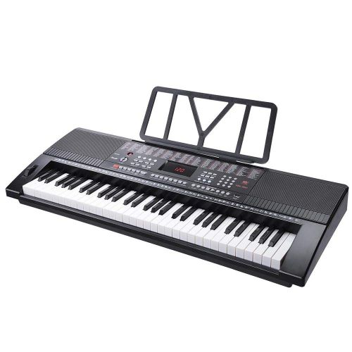  MOKACOCA 61 Key 110v Full Size Electronic Piano Music Electric Keyboard LCD Display USB Input MP3 Black