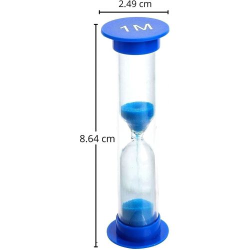  [아마존베스트]MOKIU Sand Timer for Brushing Teeth for Children  Set of 12 Colourful Hourglass Teaching Watches Different Times 30 Seconds Plus 1 - 2 - 3 - 5 - 10 Minutes