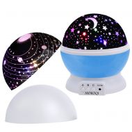 Star Projector Light, MOKOQI LED Kids Night Lights for Bedroom 360 Degree Rotating Moon Star Sky...
