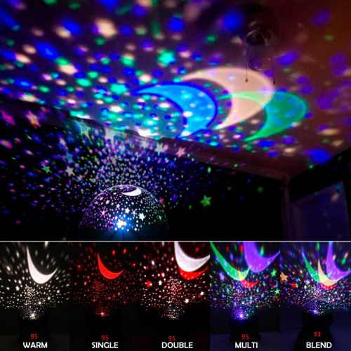  Star Projector Light, MOKOQI LED Kids Night Lights for Bedroom 360 Degree Rotating Moon Star Sky...