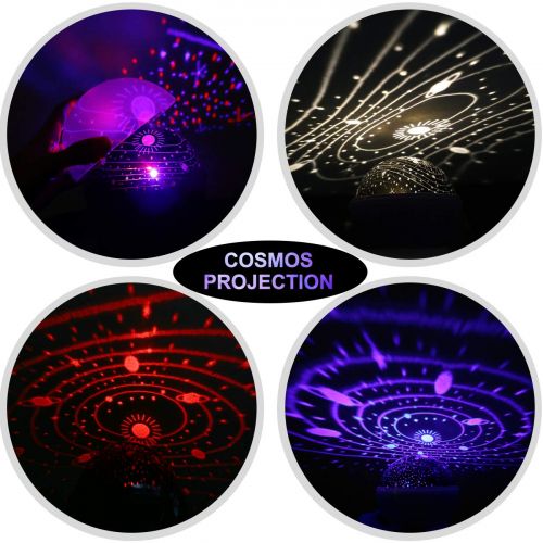  Star Projector Light, MOKOQI LED Kids Night Lights for Bedroom 360 Degree Rotating Moon Star Sky...