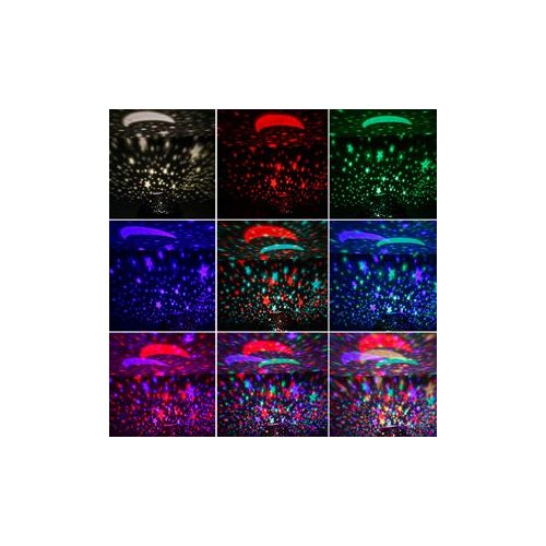  MOKOQI Night Lighting Lamp [ 4 LED Beads, 3 Model Light, 4.9 FT (1.5 M) USB Cord ] Romantic Rotating Cosmos...