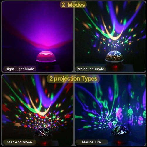  [아마존 핫딜]  [아마존핫딜]Star Projector Sky Night Lamp, MOKOQI Starry Sky/Ocean World 2-in-1 Lighting Night Lights, Rotating...