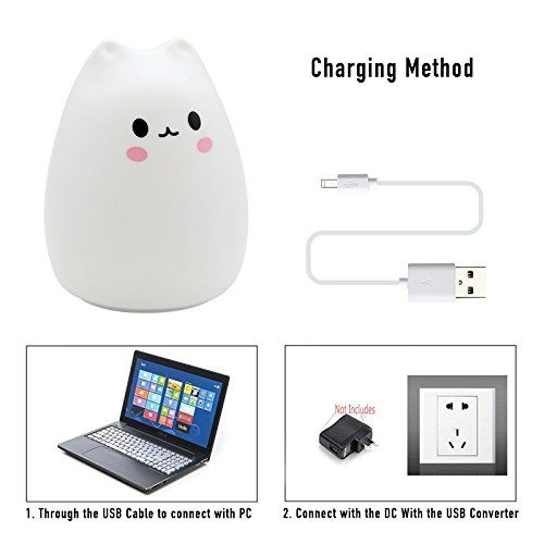  [아마존핫딜][아마존 핫딜] MOKOQI Timer Soft Silicone Night Light Rechargeable+Remote Control Nursery Colored Christmas Night Lamp Gifts for Baby Children Girls Bedroom Table Light BPA-Free(Remote Control So