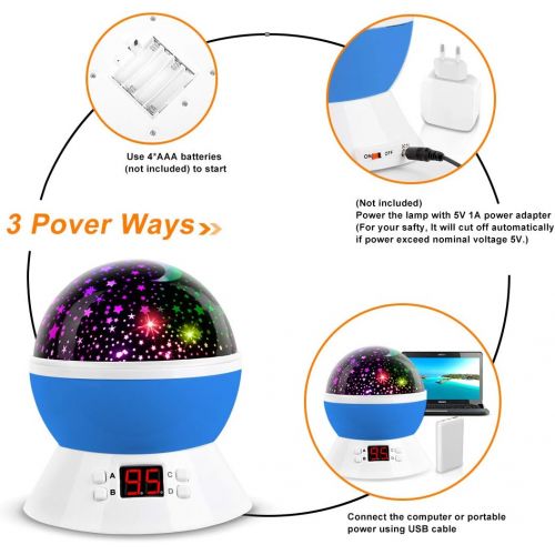  [아마존 핫딜] MOKOQI Star Projector Night Lights for Kids with Timer, Gifts for 1-14 Year Old Girl and Boy, Room Lights for Kids Glow in The Dark Stars and Moon can Make Child Sleep Peacefully a