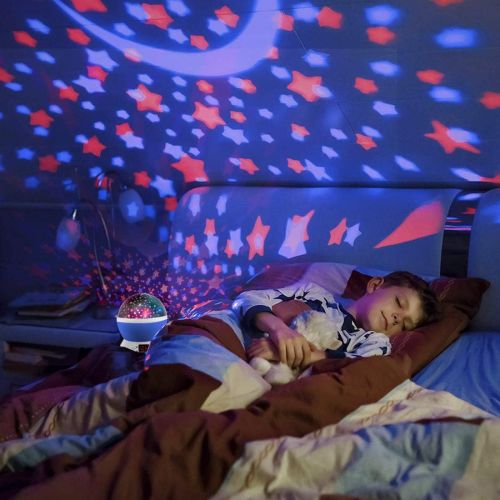  [아마존 핫딜] MOKOQI Star Projector Night Lights for Kids with Timer, Gifts for 1-14 Year Old Girl and Boy, Room Lights for Kids Glow in The Dark Stars and Moon can Make Child Sleep Peacefully a