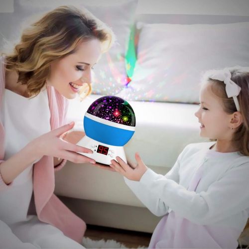  [아마존 핫딜] MOKOQI Star Projector Night Lights for Kids with Timer, Gifts for 1-14 Year Old Girl and Boy, Room Lights for Kids Glow in The Dark Stars and Moon can Make Child Sleep Peacefully a