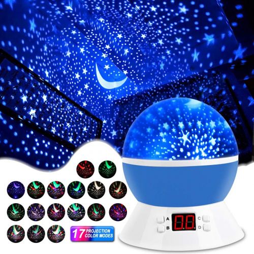  [아마존 핫딜] MOKOQI Star Projector Night Lights for Kids with Timer, Gifts for 1-14 Year Old Girl and Boy, Room Lights for Kids Glow in The Dark Stars and Moon can Make Child Sleep Peacefully a