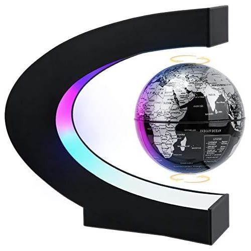  [아마존베스트]MOKOQI Magnetic Levitating Globe with LED Light, Cool Tech Gift for Men Father Boys, Birthday Gifts for Kids, Floating Globes World Desk Gadget Decor in Office Home /Display Frame
