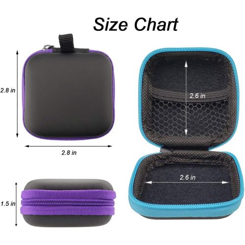  MOLOVA 5Pack Square Earbud Case Portable EVA Carrying Case Storage Bag Cell Phone Accessories Organizer with Carabiner for Earphone, Earbud, Earpieces, SD Memory Card, Camera Chips