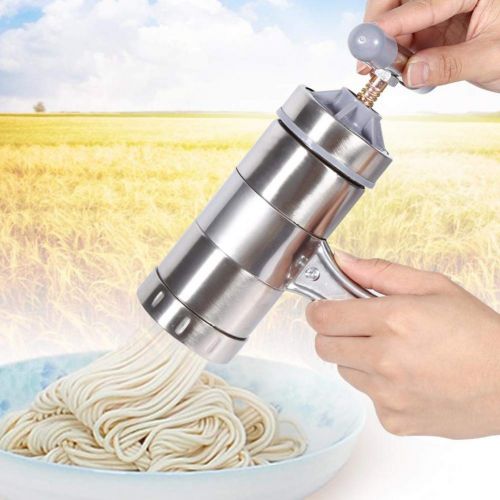  MOMEY Tragbare Handheld-Edelstahl-Pasta Maker Hand-Drucknaeub-Maschine 5 Modelle Haushaltswerkzeug