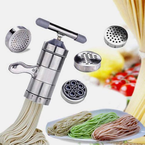  MOMEY Tragbare Handheld-Edelstahl-Pasta Maker Hand-Drucknaeub-Maschine 5 Modelle Haushaltswerkzeug