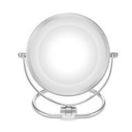 MOMIRA Double-Sided Makeup Mirror,Folding LED Lighted Vanity Mirror,1x/10x Magenifycation, 6-Inch,Stainless Steel