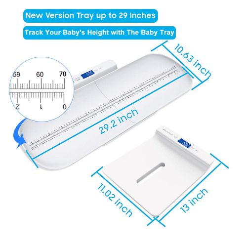  [아마존베스트]MOMMED Baby Scale, Digital Pet Scale, Toddler Scale, Infant Scale with Kg/Lb/Oz to Measure Babies/Pets Accurately(Max: 220 lbs) and Holding Function, Blue Backlight, Height Tray(Max: 29 i