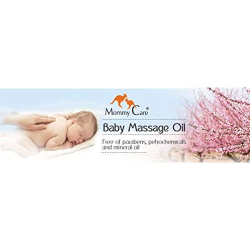  Mommy Care Baby Massage Oil - Natural Organic Eco Almond Oil for Babies with Calendula and Chamomile for Skin Nourishment 3.38 fl.oz