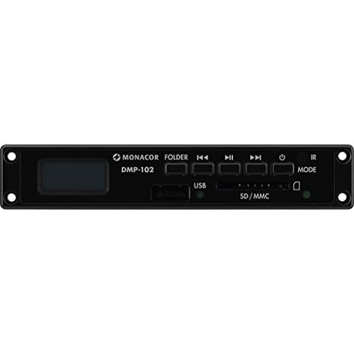  [아마존베스트]MONACOR DMP-102 Small MP3 Player Installation Module Audio Player with USB Interface and SD/MMC Card Slot with IR Remote Control Black