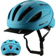 MONATA Bike Helmet, Adult Bicycle Helmet with Light and Detachable Visor for Women Men Youth Cycling Urban Skateboarding Roller Skating Multi-Sports