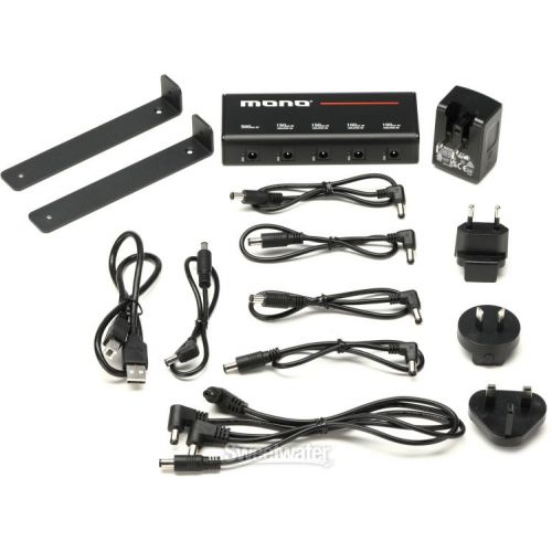  MONO Pedalboard Lite Plus and 5-outlet Isolated USB Power Supply - Black