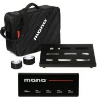 MONO Pedalboard Small With Club Accessory Case 2.0 and 5-outlet Isolated USB Power Supply - Black
