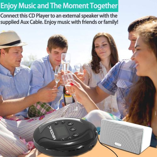  [아마존베스트]Portable CD Player, Monodeal Rechargeable Personal Compact Disc Player with Headphone Jack, Anti-Skip/Anti-Shock Small Music CD Walkman with Large LCD Display for Cars Adults Kids