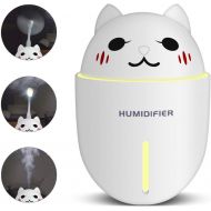 Mini USB Humidifier, Small Humidifier, Mist Humidifier, MONOLED Air Purifier Aroma Diffuser Air Freshener with Filter, Fan and Night Light Function Whisper Quiet Operation Automati