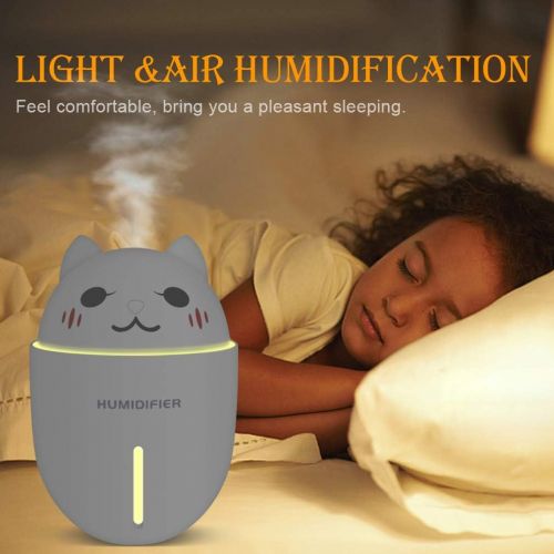  Mini USB Humidifier, Small Humidifier, Mist Humidifier, MONOLED Air Purifier Aroma Diffuser Air Freshener with Filter, Fan and Night Light Function Whisper Quiet Operation Automati