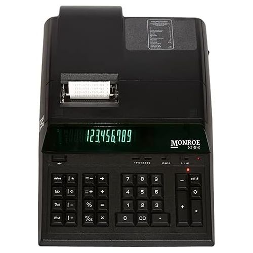  [아마존베스트]MONROE SYSTEMS FOR BUSINESS (1) Monroe 8130X 12-Digit Print/Display Professional Heavy-Duty Calculator in Black with Extended Life Calculator Body