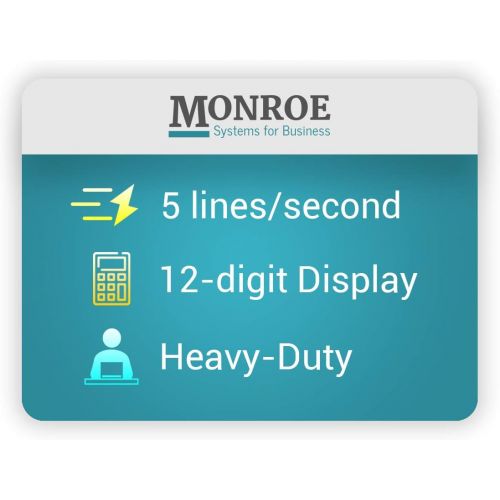  [아마존베스트]MONROE SYSTEMS FOR BUSINESS (1) Monroe 8130X 12-Digit Print/Display Professional Heavy-Duty Calculator in Black with Extended Life Calculator Body