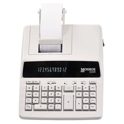  [아마존베스트]Monroe Systems for Business 6120X Genuine Monroe 12-Digit Print/Display Business Medium-Duty Calculator, Ivory