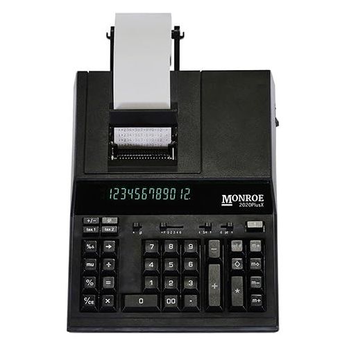  [아마존베스트]MONROE SYSTEMS FOR BUSINESS (1) Monroe 2020PlusX 12-Digit Medium-Duty Color Printing Calculator in Black