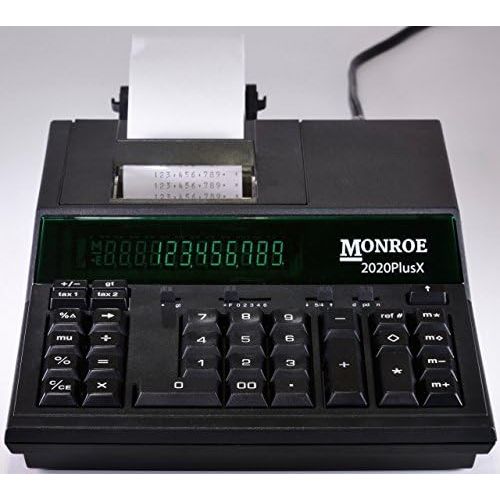  [아마존베스트]MONROE SYSTEMS FOR BUSINESS (1) Monroe 2020PlusX 12-Digit Medium-Duty Color Printing Calculator in Black