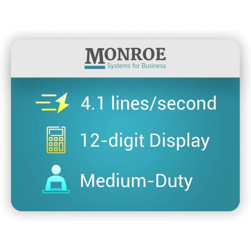  [아마존베스트]MONROE SYSTEMS FOR BUSINESS (1) Monroe 2020PlusX 12-Digit Medium-Duty Color Printing Calculator in Black