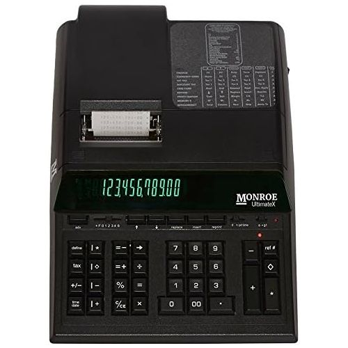  MONROE SYSTEMS FOR BUSINESS Monroe UltimateX Elite Printing Calculator/Adding Machine Bundle with Ribbons, Paper and Foam Calculator Stand