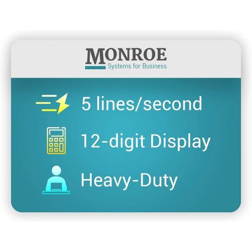  MONROE SYSTEMS FOR BUSINESS Monroe UltimateX Elite Printing Calculator/Adding Machine Bundle with Ribbons, Paper and Foam Calculator Stand