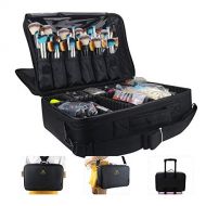 [아마존핫딜][아마존 핫딜] MONSTINA Large Capacity Makeup Case 3 Layers Cosmetic Organizer Brush Bag Makeup Train Case Makeup Artist Box for Hair Curler Hair Straightener Brush Set and Cosmetics 16.5x12x5.5