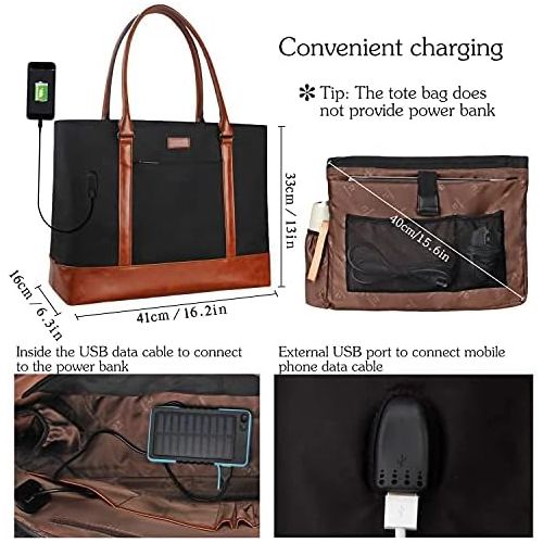  [아마존베스트]MONSTINA Woman Laptop Tote Bag,USB Teacher Bag Large Work Bag Purse Fits 15.6 in Laptop