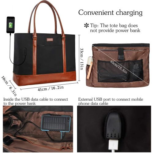  [아마존베스트]MONSTINA Woman Laptop Tote Bag,USB Teacher Bag Large Work Bag Purse Fits 15.6 in Laptop