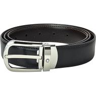 Montblanc Horseshoe Buckle Black/Brown 30 mm Reversible Leather Belt 114412