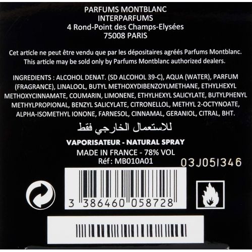  MONTBLANC Emblem Eau de Toilette Spray, 3.3 fl. oz.