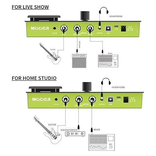  MOOER GE150 Electric Guitar Amp Modelling Multi Effects Pedal Portable Multi Effects Processor with Expression & IR Loading for Live show, Live Streaming, Home Studio, Guitar Practice