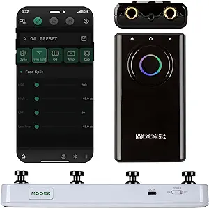 MOOER Prime P1 Guitar Effects Pedal Black Handsize Multi Effects Pedal with Wireless Footswitch Preset Selection, Looper Drumer Machine Controller