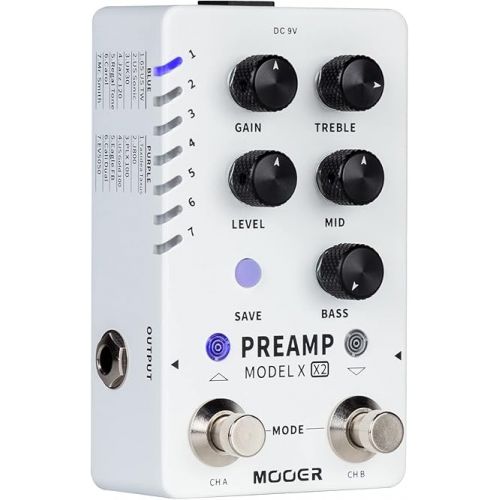  MOOER Preamp Model X Multi Preamp Pedal with Guitar Wireless System for Electric Guitar & Bass Guitar