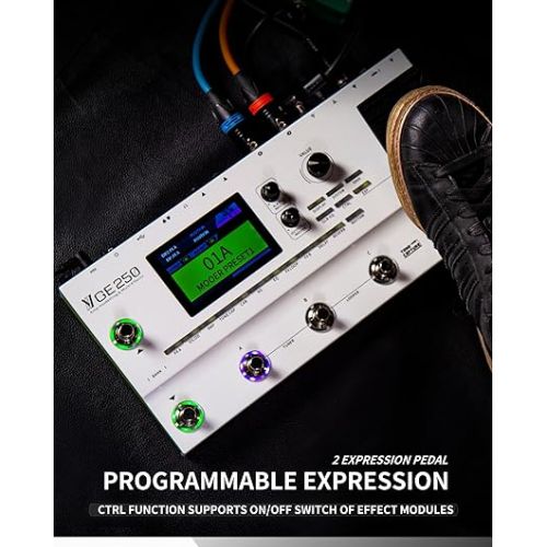  MOOER GE250 Multi Effects Processor with FX Loop, Tone Capture, MIDI Function, Global EQ, Drum Machine, Stereo Looper